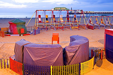 Childrens play area on the beach at Margate, Kent, England, Great Britain, Europe