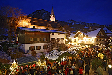 Christmas market in Bad Hindelang, Allgau, Swabia, Bavaria, Germany