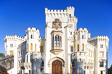 Castle Hlubotka na Vltavou in tudor gothic style is one of the most beautiful castles of the Cczech republic, South Bohemia, Sumava, Czech republic