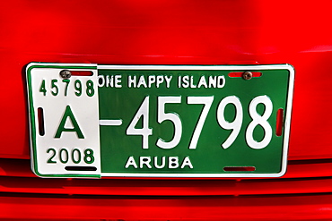 West Indies, Aruba, number plate, One happy Island