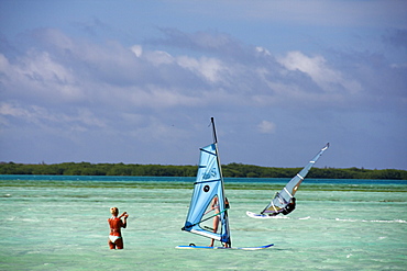 West Indies, Bonaire, Lac Bay Surfer