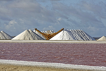 West Indies, Bonaire, Salt pans, Sea salt mine of Pekelmeer