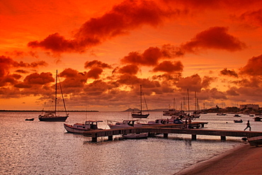 West Indies, Bonaire, Kralendijk, sunset