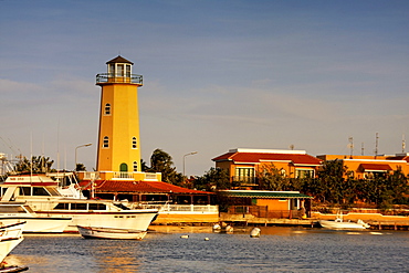 West Indies, Bonaire, Kralendijk, lighthouse at little yacht harbour