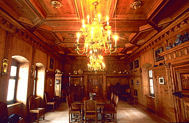 Room inside Tarasp Castle, Lower Engadine, Engadine, Switzerland