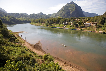 View at the village Nong Kiao at the river Nam Ou, Luang Prabang province, Laos