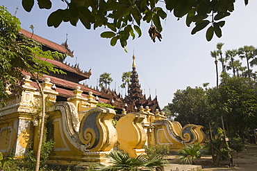 Chinese Shwe In Bin monastery built of ebony in Mandalay, Myanmar, Burma