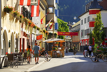 street scene in city of Lienz, pedestrian zone, Lienz, East Tyrol, Austria