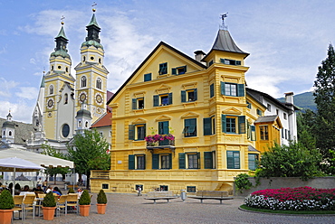 city square with cathedral, Brixen, valley of Eisack, South Tyrol, Italy