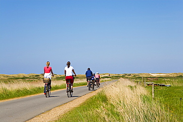 Cyclists, Amrum Island, North Frisian Islands, Schleswig-Holstein, Germany