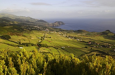 View from Pico da Velha on the western part of the Island of Sao Jorge, Azores, Portugal