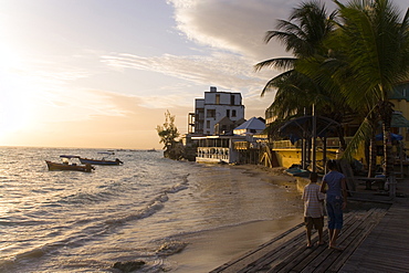 View along promenade, St. Lawrence Gap, Barbados, Caribbean