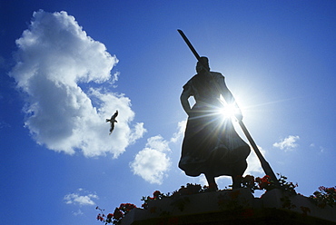 Tine, sculpture in the sunlight, Husum, North Friesland, Schleswig-Holstein, Germany