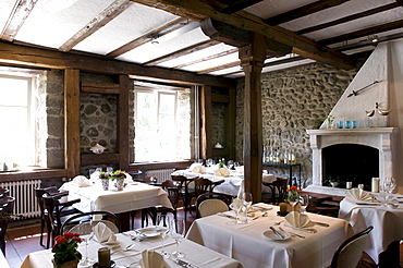 Interior view of the deserted Restaurant Falconera, Oehningen-Schienen, Baden-Wuerttemberg, Lake Constance, Germany