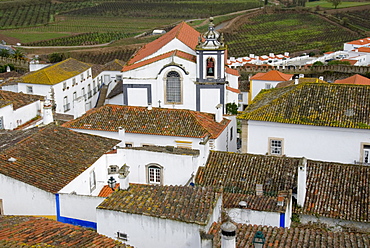 Town of Obidos with fortification walls, Obidos, Leiria, Estremadura, Portugal