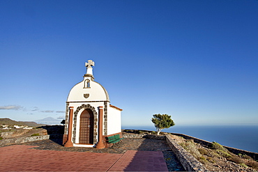 The chapel Ermita San Isodor under blue sky, Alajero, La Gomera, Canary Islands, Spain, Europe