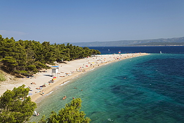 People at the beach in the sunlight, Golden Horn, Bol, Brac Island, Dalmatia, Croatia, Europe