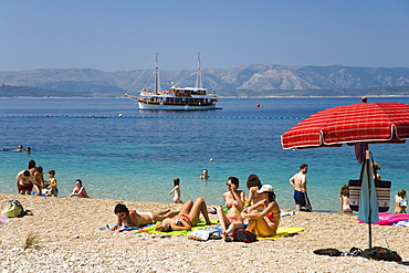 People at the beach, Brac Island, Dalmatia, Croatia, Europe