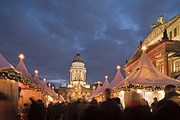 Christmas market, Gendarmenmarkt, at night, Berlin, Germany