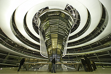 German parliament, under the glass dome of the Reichstag building by Sir Norman Foster, interior, Berlin, Germany