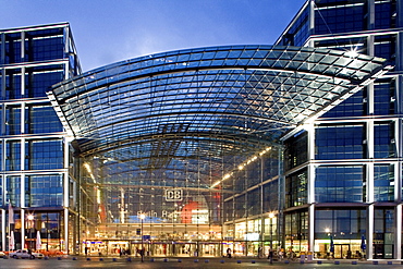 The Central Station in the evening, Berlin, Germany, Europe