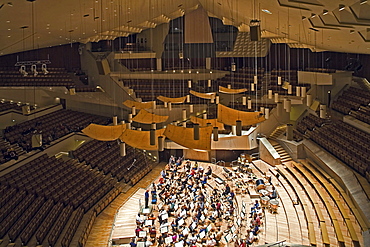 An orchestra rehearsing at the Berlin Philharmonics, Berlin Germany, Europe