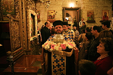 Procession with priests in St. Lazarus Church, Lazarus celebration, Larnaca, South Cyprus, Cyprus