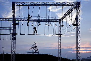 Climbing frame at Alpincenter Bottrop, Ruhr district, North-Rhine Westphalia, Germany