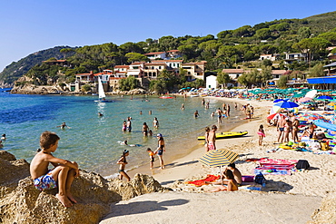 Beach at Biodola, Elba, Italy