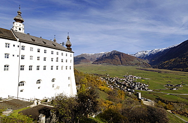 Marienberg monastery and Burgeis, Vinschgau, South Tyrol, Italy