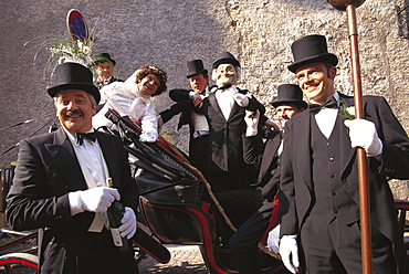 Traditional Egetmann procession on Shrove Tuesday, Tramin an der Weinstrasse, Unterland, South Tyrol, Italy