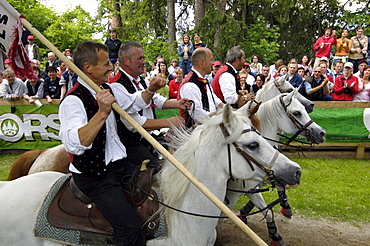 Ring Jousting, Tournament, Oswald von Wolkenstein Ritt, Event 2005, Kastelruth, South Tyrol, Italy