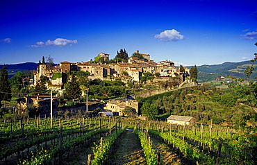 Wine village Montefioralle, Chianti region, Tuscany, Italy, Europe