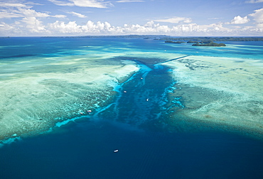 Aerial View of Divespot German Channel, Micronesia, Palau