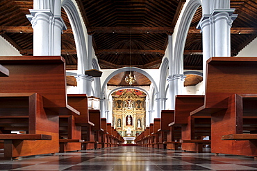 Interior of a church, Nuestra Senora de la concepciâˆšÃ‰Â¬â‰¥n, Camino de la Virgin, Valverde, El Hierro, Canary Islands, Spain