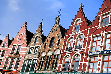 Gabled Guildhouses on the Market square, Bruges, Belgium