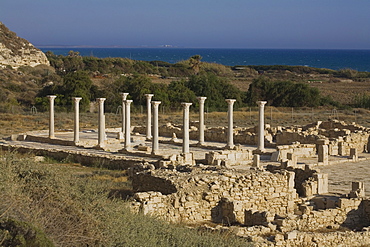 Ruins of a basilica in the Ancient City of Kourion, South Cyprus, Cyprus