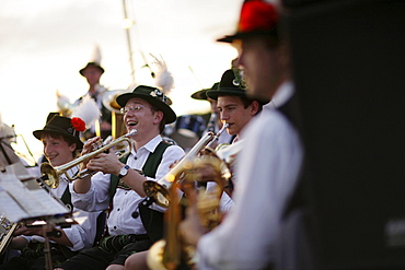 Brass band, Midsummer Festival, Muensing, Bavaria, Germany