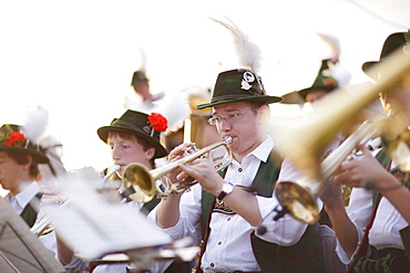 Brass band, Midsummer Festival, Muensing, Bavaria, Germany