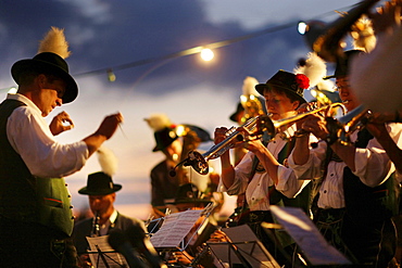 Brass band, Midsummer Festival, Muensing, Bavaria, Germany