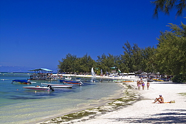 Beach of Club Med at La Pointe aux Canonniers at north east coast Mauritius, Africa