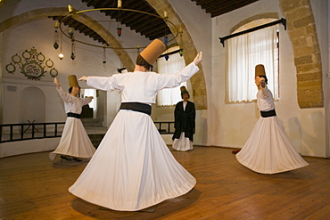 Mevlevi Tekke, former dervish monastary, figures of dancing dervishes, whirling dervishes, museum, Lefkosia, Nicosia, Cyprus