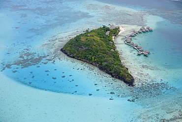 Aerial view of Sofitel Bora Bora Motu Private Island Resort Hotel, Bora Bora, Society Islands, French Polynesia, South Pacific, Oceania