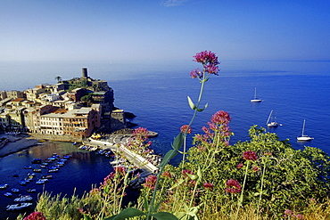 View to Vernazza, Cinque Terre, Liguria, Italian Riviera, Italy, Europe