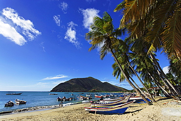 Fishing boats at Playa Galera, Juangriego, Isla Margarita, Nueva Esparta, Venezuela