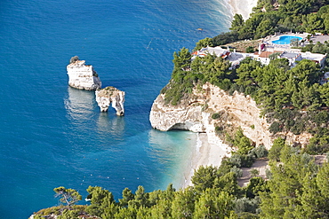 Beach in Baia delle Zagare resort, Gargano, Puglia, Italy