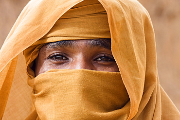 Tuareg in the ruins of Old Germa, Libya, Sahara, North Africa