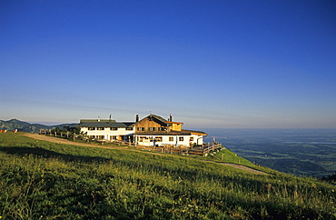 alpine hut Steinlingalm at Kampenwand, Chiemgau range, Chiemgau, Bavarian foothills, Upper Bavaria, Bavaria, Germany