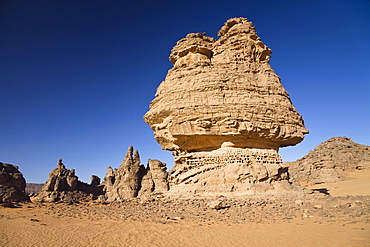 Stone formations in the libyan Desert, Wadi Bahoha, Akakus mountains, Libya, Sahara, Africa