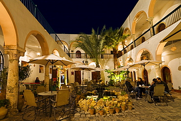 Cafe Marcus, Inner Courtyard in the Medina, Old Town, Tripoli, Libya, Africa